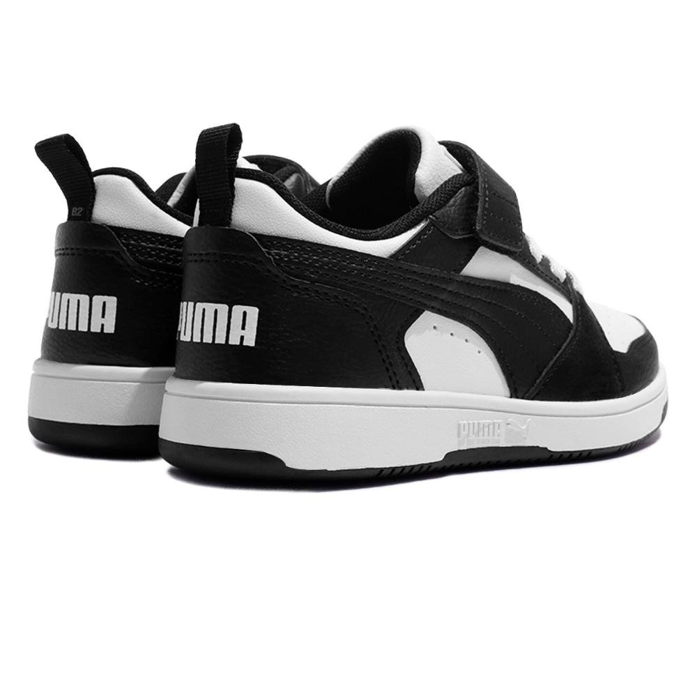 Tênis Puma Rebound V6 Juvenil Preto/Branco 5