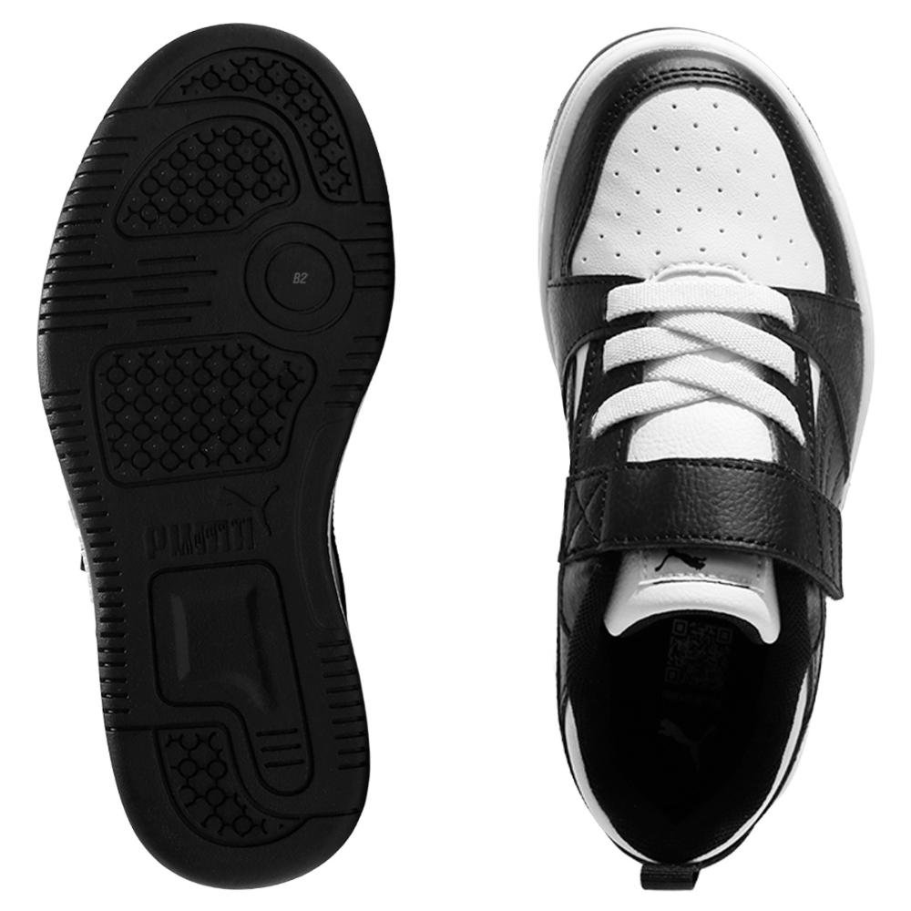 Tênis Puma Rebound V6 Juvenil Preto/Branco 6