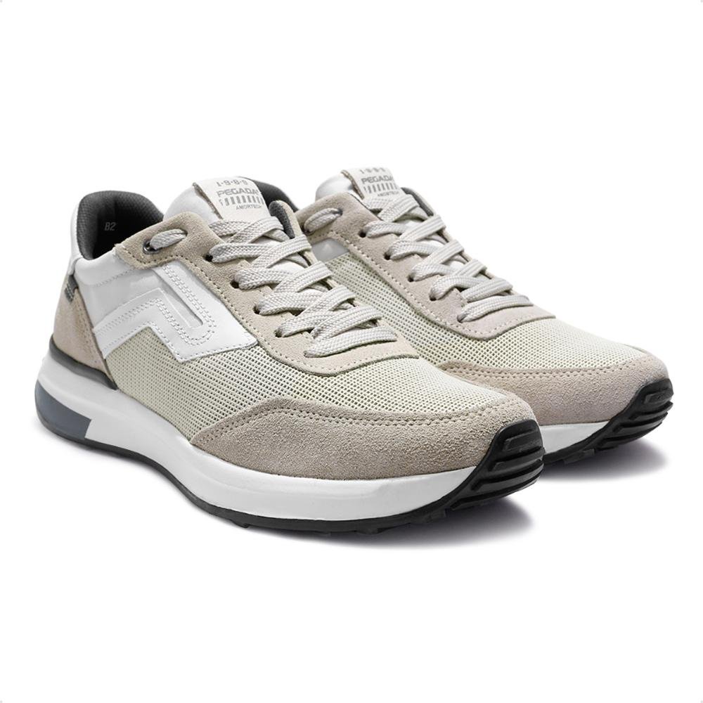Sapatênis Pegada Impulse Jogging Masculino Bege/Branco 3