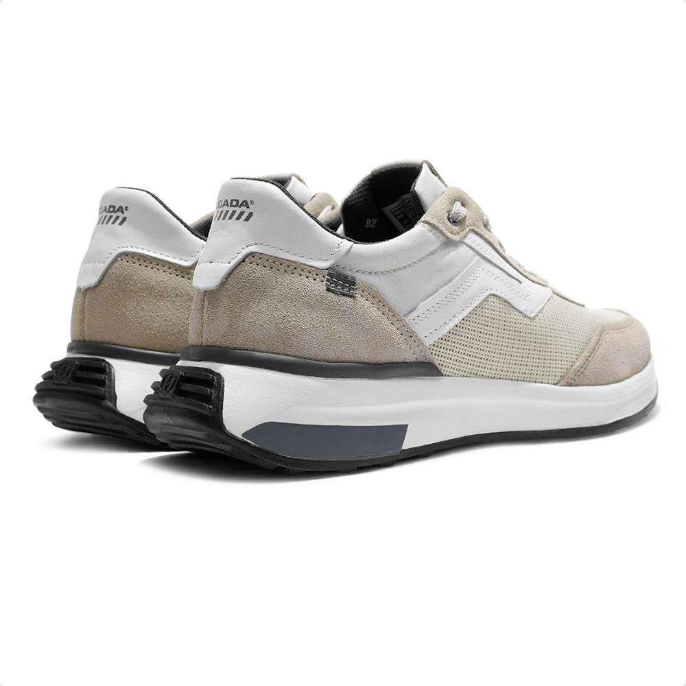 Sapatênis Pegada Impulse Jogging Masculino Bege/Branco 5