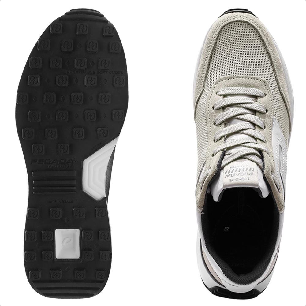 Sapatênis Pegada Impulse Jogging Masculino Bege/Branco 6