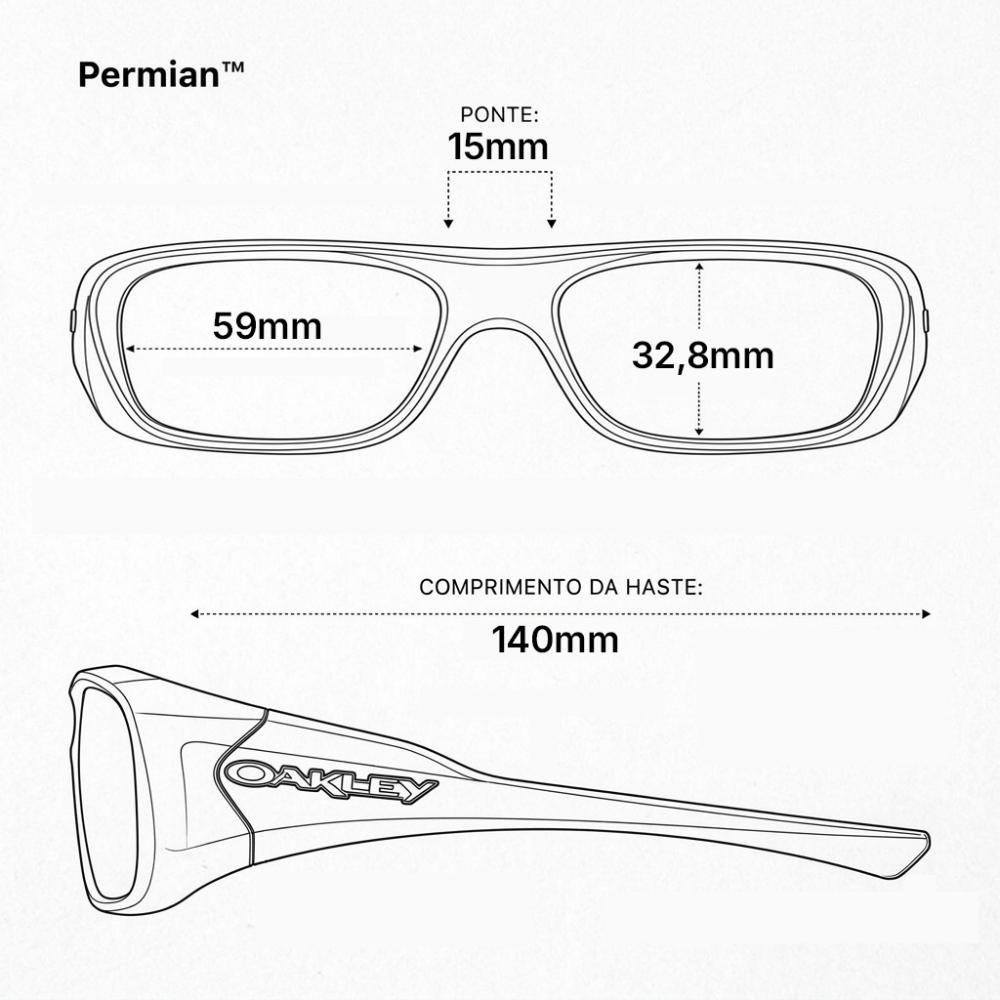 Óculos de Sol Oakley Permian Unissex Preto 4