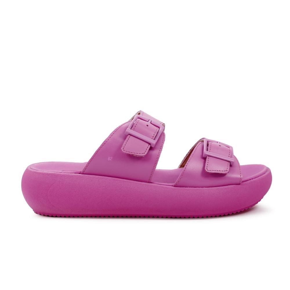 Chinelo Slide Usaflex Plataforma Fivela Rosa 1