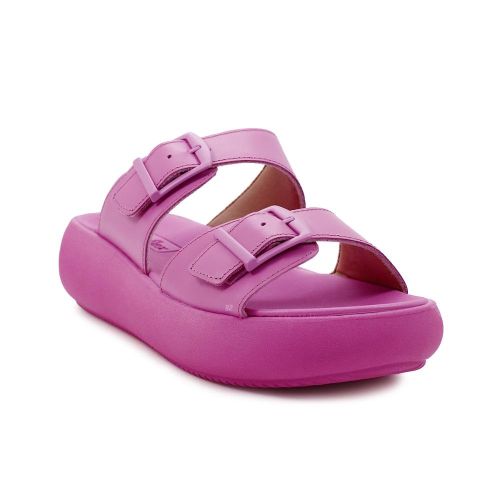 Chinelo Slide Usaflex Plataforma Fivela Rosa 3