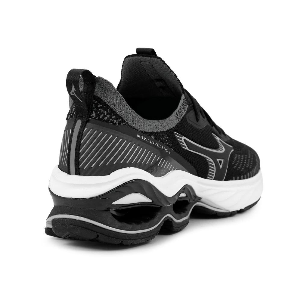 Tênis Mizuno Wave Invictus 3 Masculino Preto/Branco 3