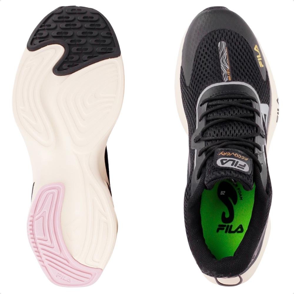 Tênis Fila Recovery Preto/Prata 6