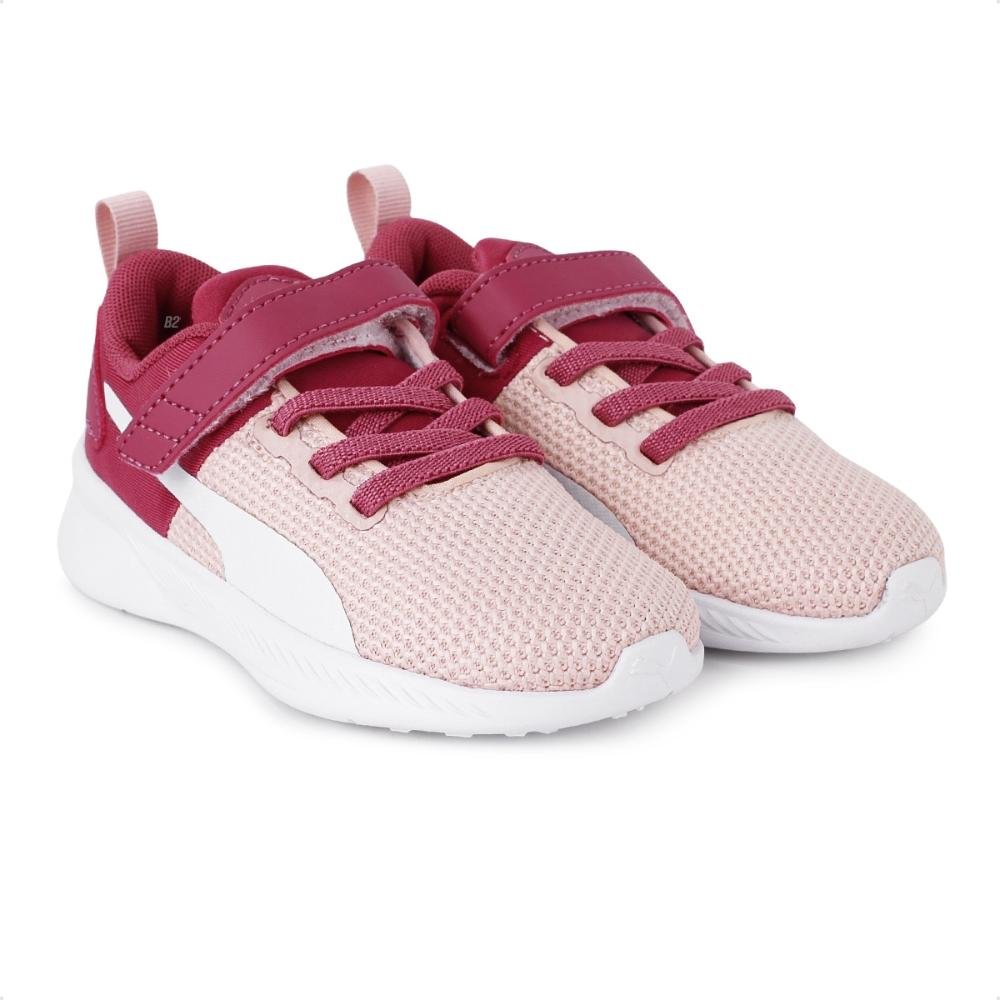 Tênis Puma Flyer Runner V Infantil Rosa/Branco 3