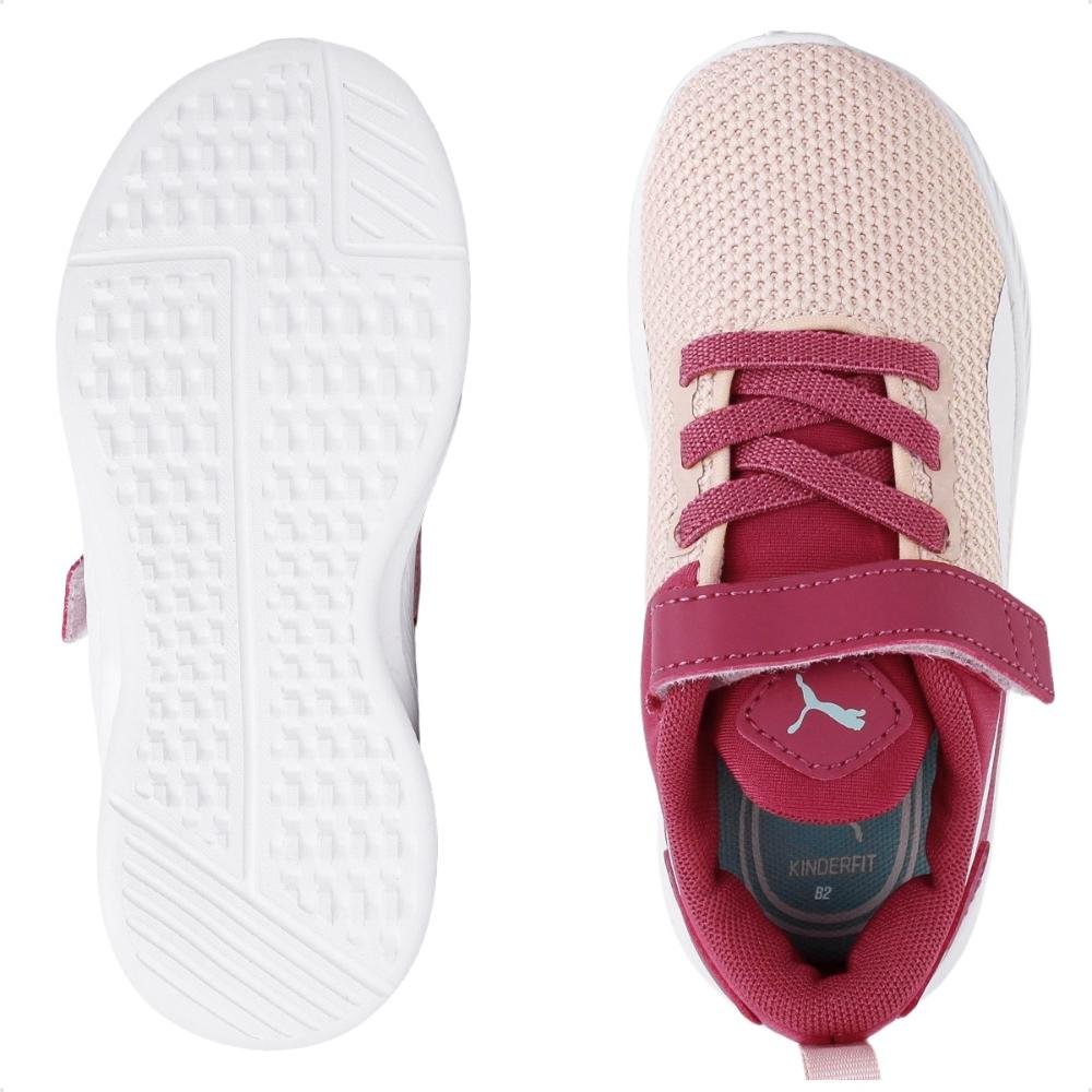 Tênis Puma Flyer Runner V Infantil Rosa/Branco 6