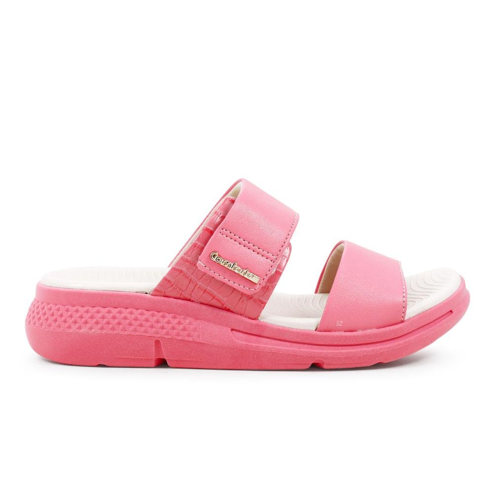 Sandália Slide Comfortflex Papete Rosa 1