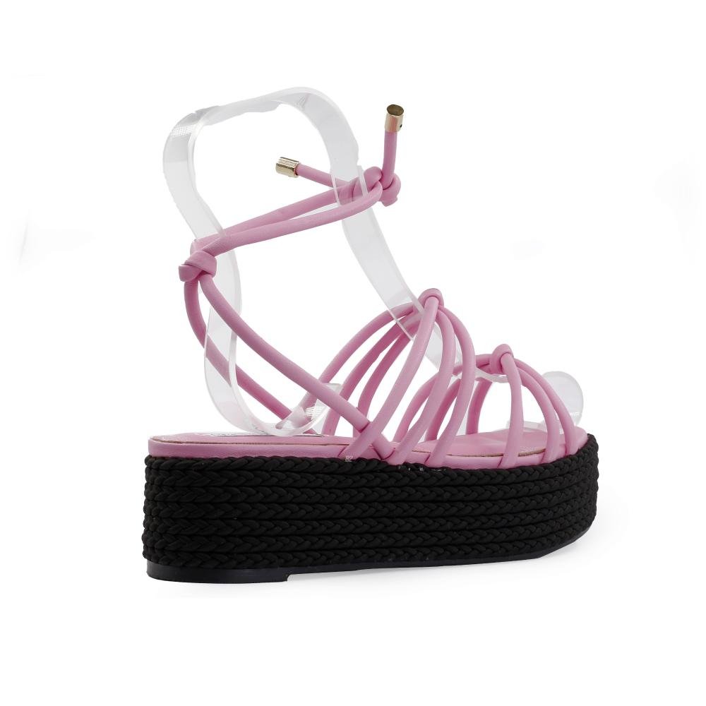 Sandália Cecconello Flatform Rosa 2