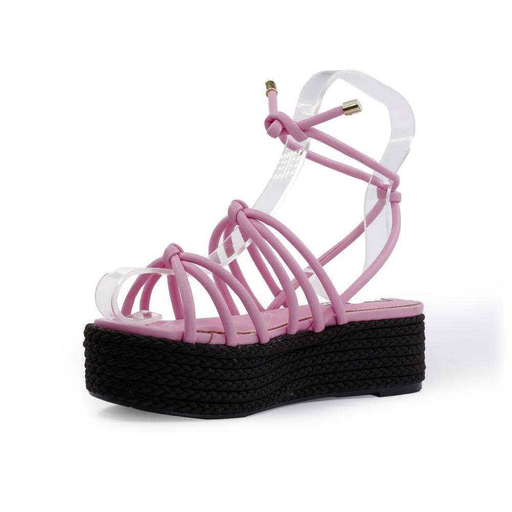 Sandália Cecconello Flatform Rosa 3