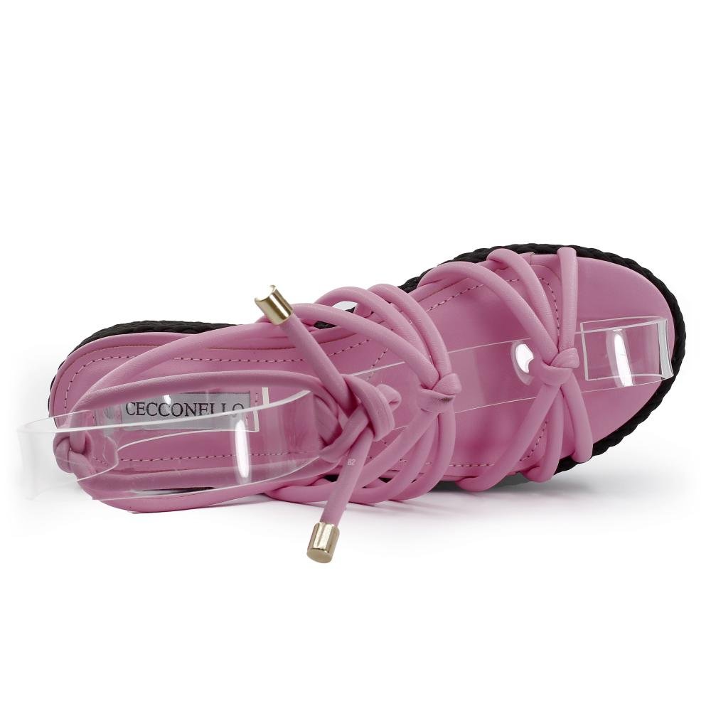 Sandália Cecconello Flatform Rosa 4