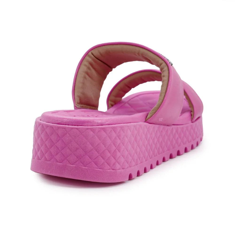Chinelo Usaflex Plataforma Tiras Rosa 4