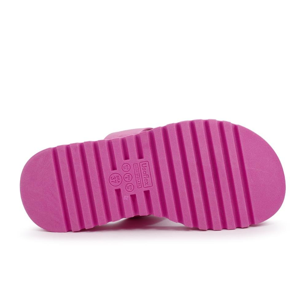 Chinelo Usaflex Plataforma Tiras Rosa 5