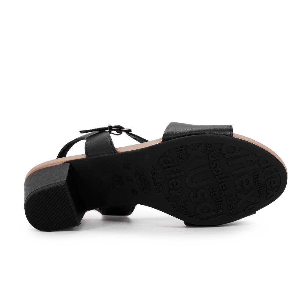 Sandália Usaflex Salto Bloco Fivela Preto 5