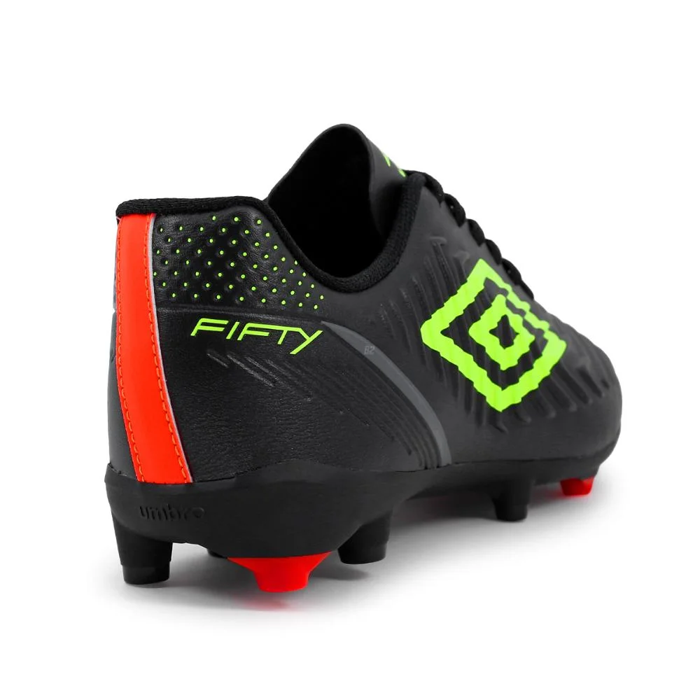 Chuteira Campo Umbro Fifty 4 Preto/Verde 4