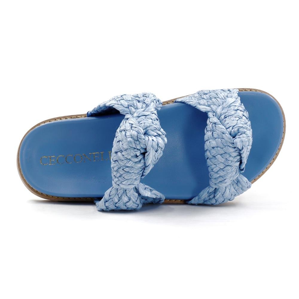 Sport Sandal Cecconello Tira Ráfia Azul 4