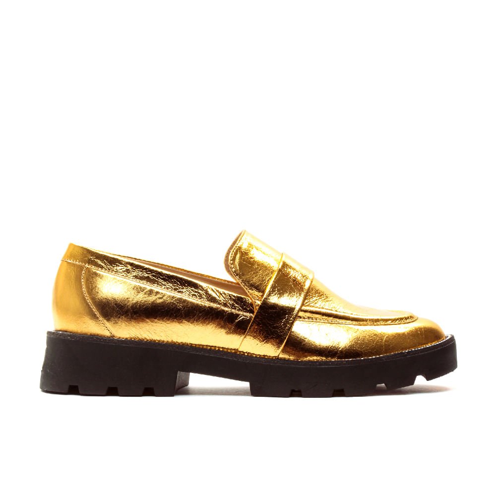 Sapato Oxford Couro Ouro Cecconello 2418001-3 Dourado 1