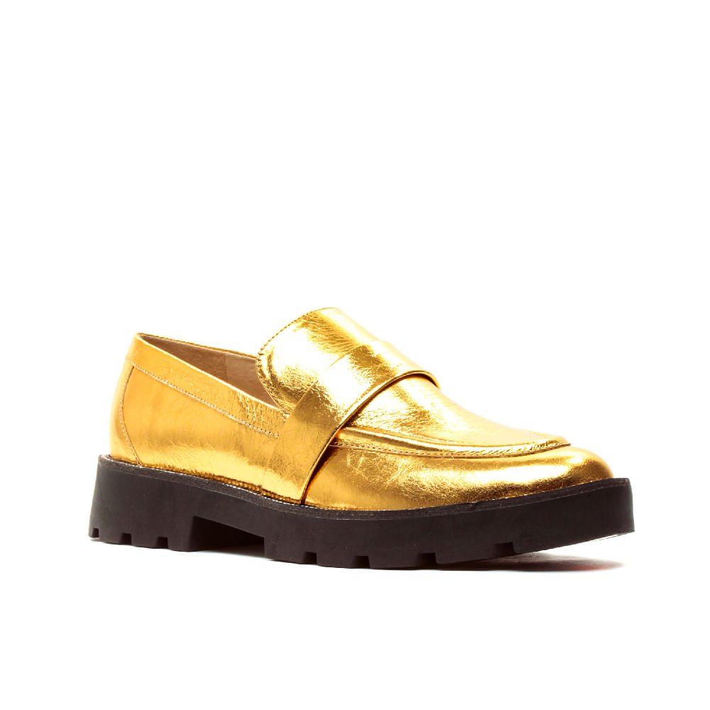 Sapato Oxford Couro Ouro Cecconello 2418001-3 Dourado 2