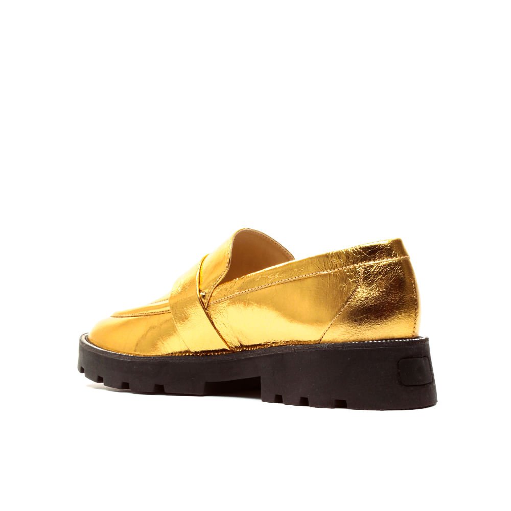 Sapato Oxford Couro Ouro Cecconello 2418001-3 Dourado 3