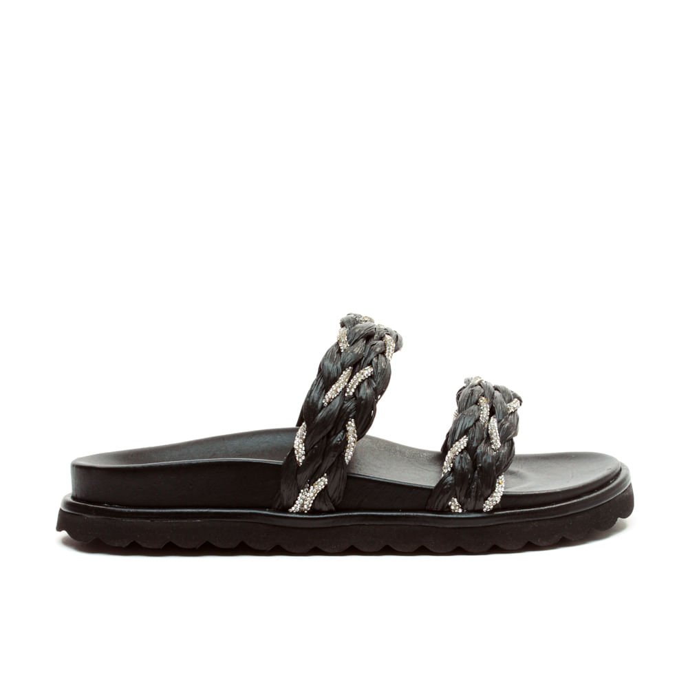 Sandália Papete Couro Preto Cecconello 2491005-3