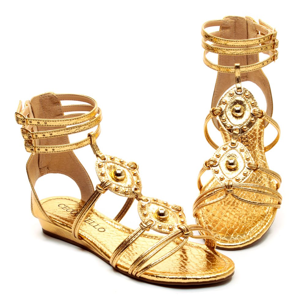 Rasteira Ouro Cecconello 2603001-1 Dourado 6