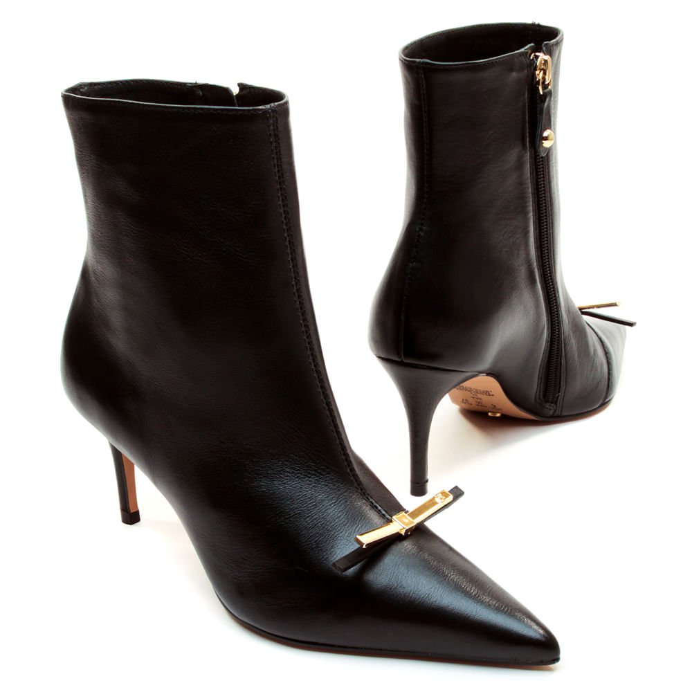 Bota Couro Preto Cano Curto Cecconello 2658010-1 Preto 6