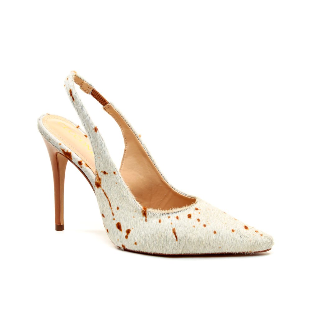 Slingback Couro Branco Salto Alto Cecconello 2706001-1 Branco 3