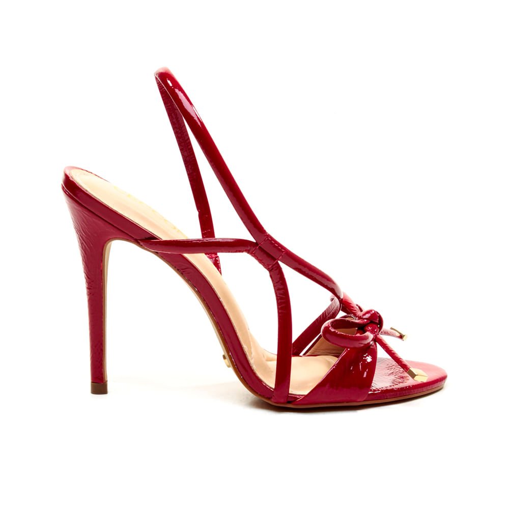 SandÁlia Couro Vermelho Salto Alto Cecconello 2669002-5 Vermelho 1