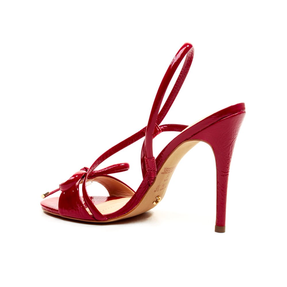 SandÁlia Couro Vermelho Salto Alto Cecconello 2669002-5 Vermelho 3