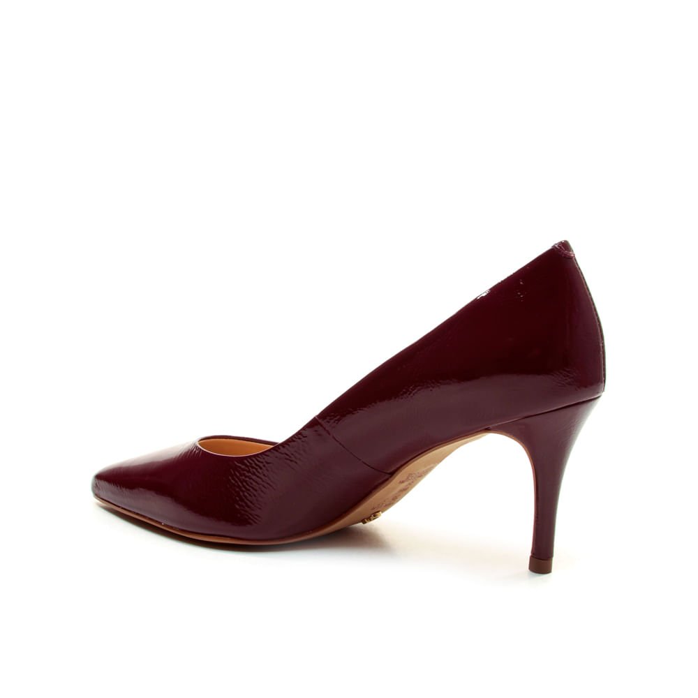 Scarpin Couro Bordô Salto Médio Cecconello 2399001-39 Bordô 3