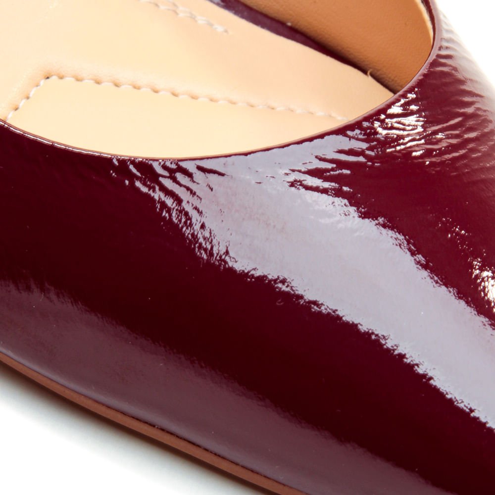 Scarpin Couro Bordô Salto Médio Cecconello 2399001-39 Bordô 5