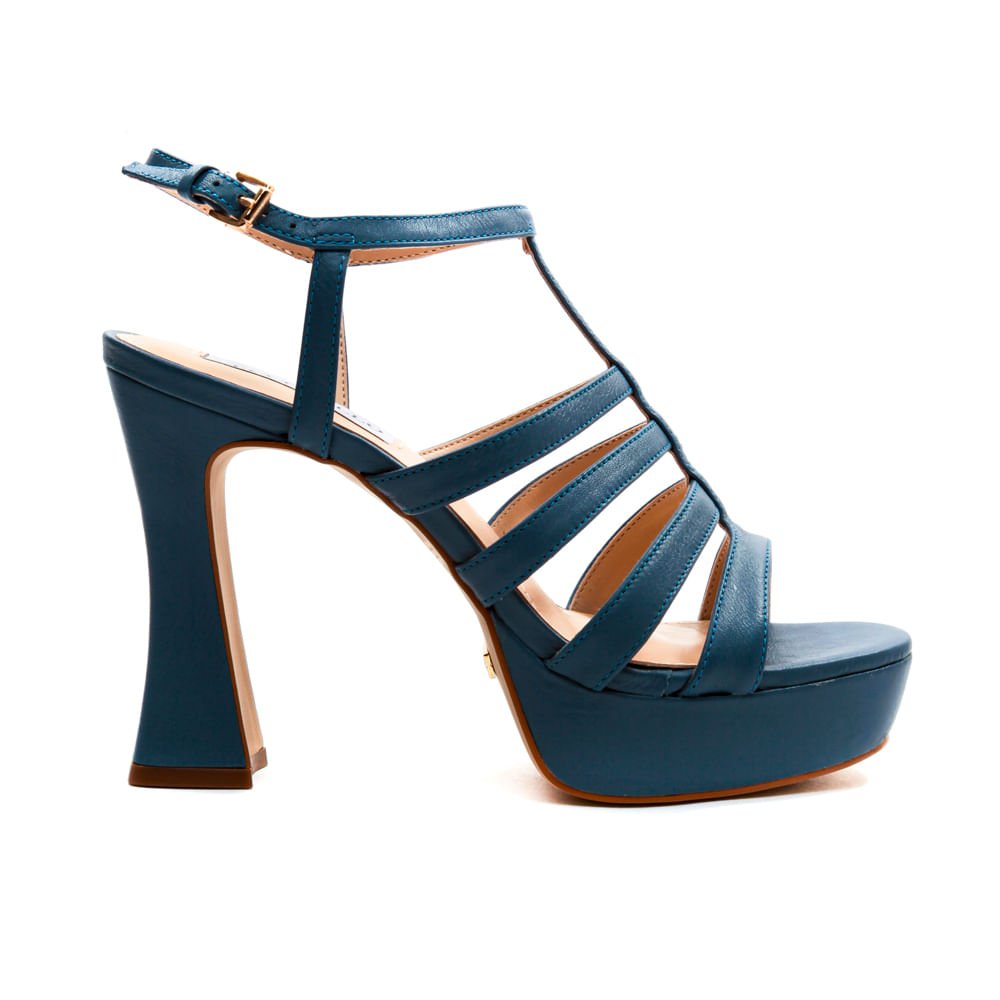 SANDÁLIA COURO AZUL SALTO ALTO CECCONELLO 1954001-10