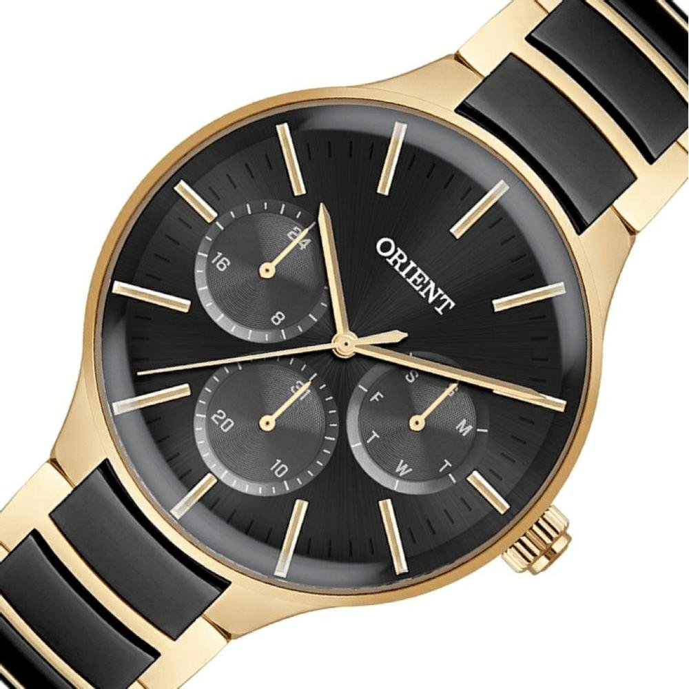 Relógio Feminino Orient Ceramic Preto - MTSKM002 P1KP Dourado/Preto 2