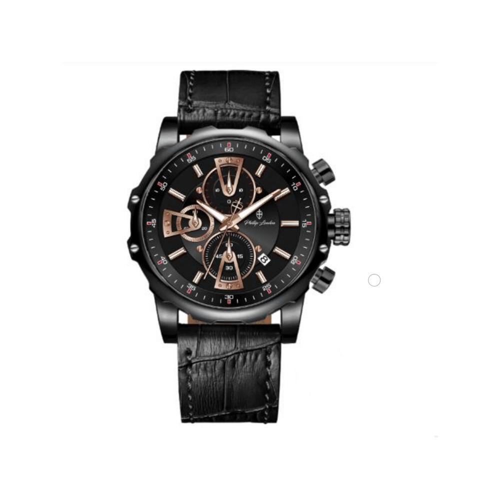 Relógio Masculino Quartz Phillip London Preto  PL80339612MPRN