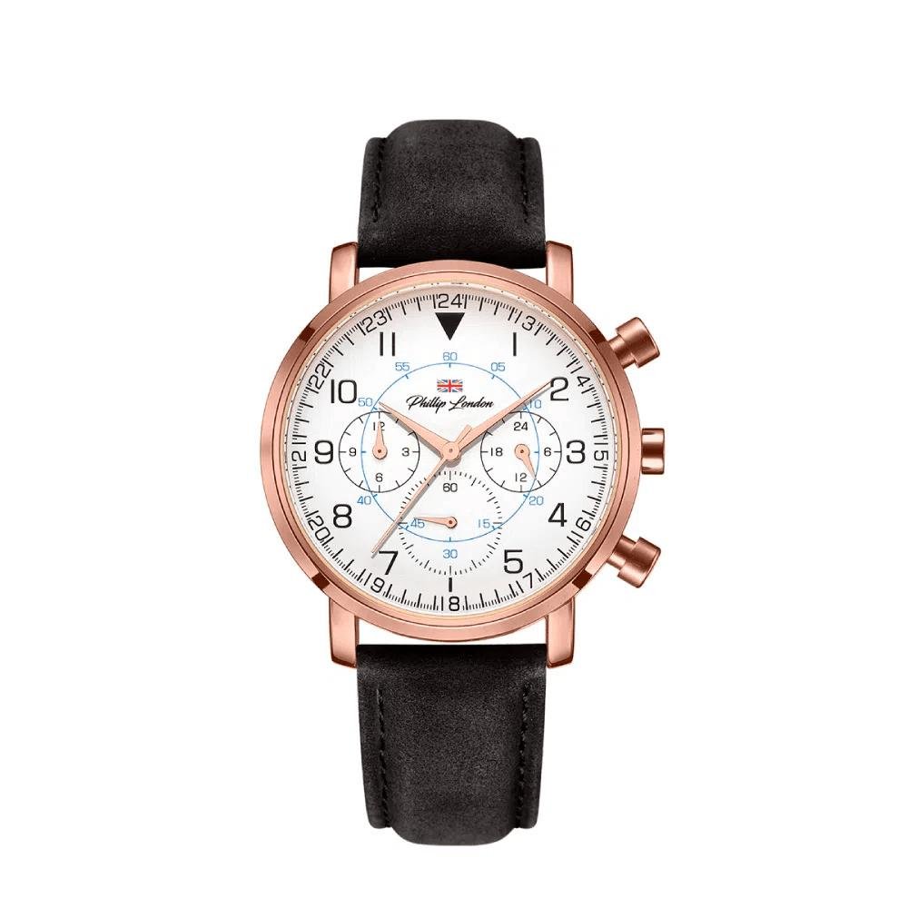 Relógio Masculino Quartz Phillip London Rosé  PL80279612MBRN