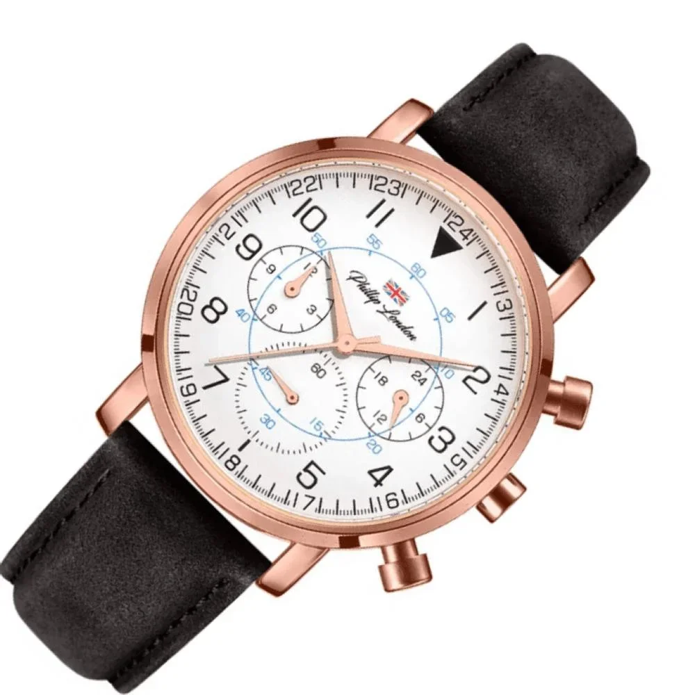 Relógio Masculino Quartz Phillip London Rosé  PL80279612MBRN Bronze 2