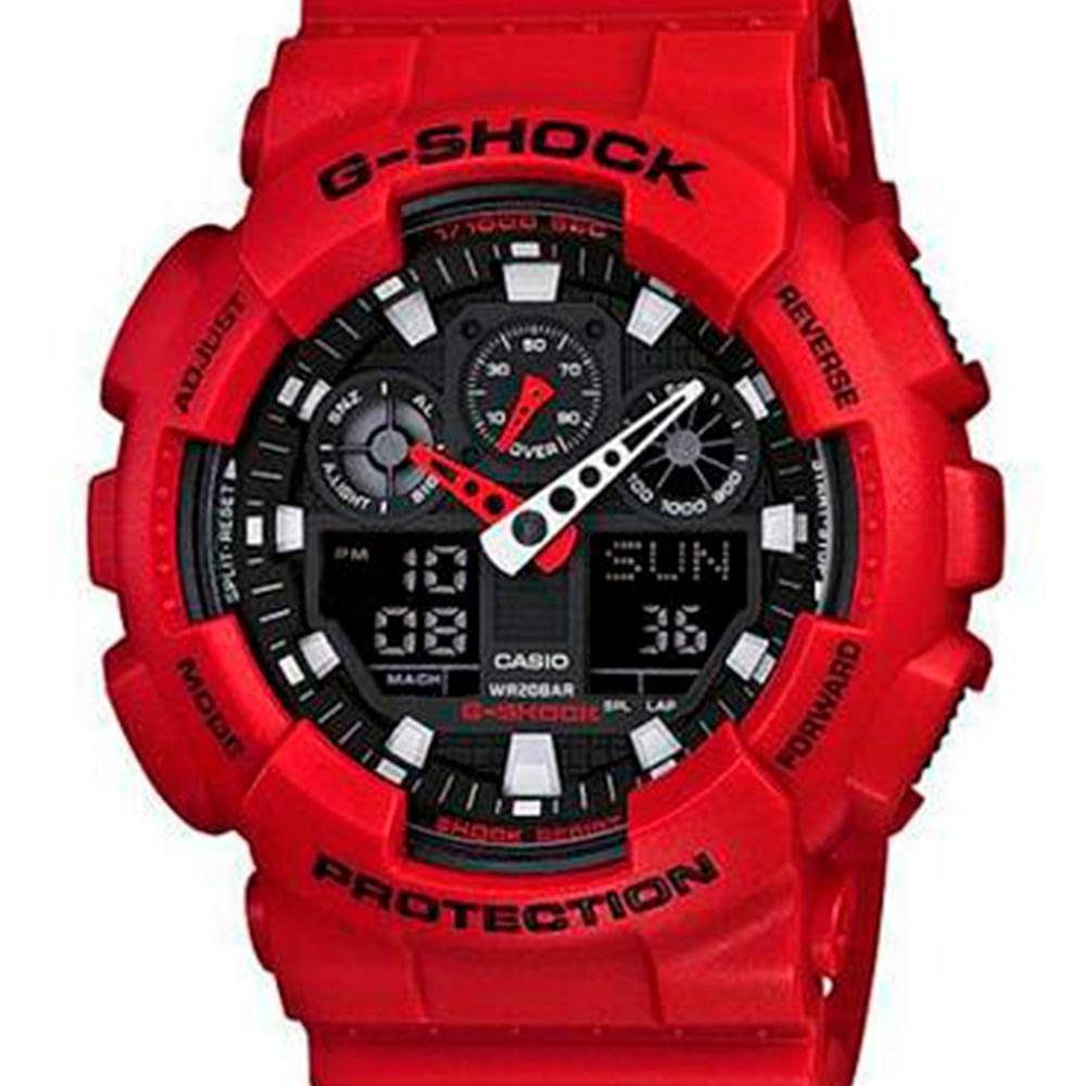 Relógio Casio Masculino G-Shock Anadigi - GA-100B-4ADR Vermelho 1
