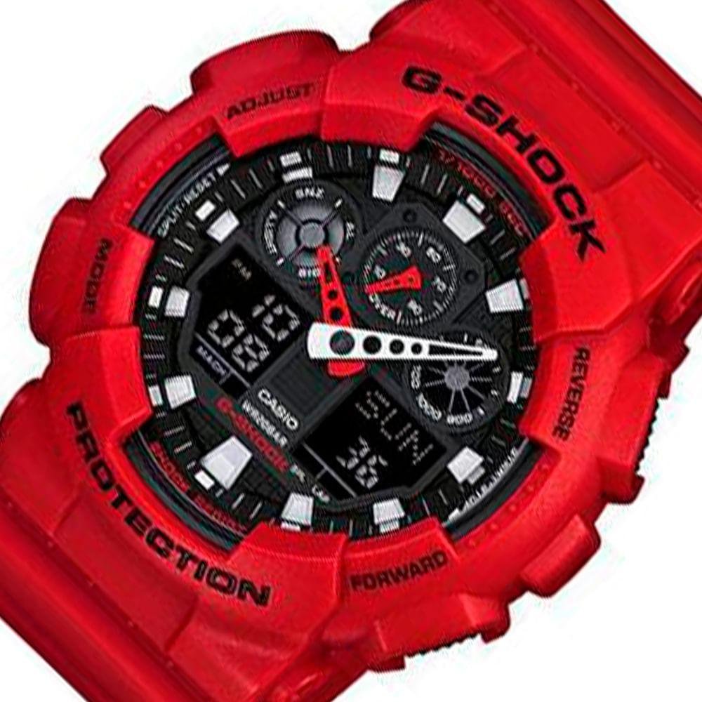 Relógio Casio Masculino G-Shock Anadigi - GA-100B-4ADR Vermelho 2
