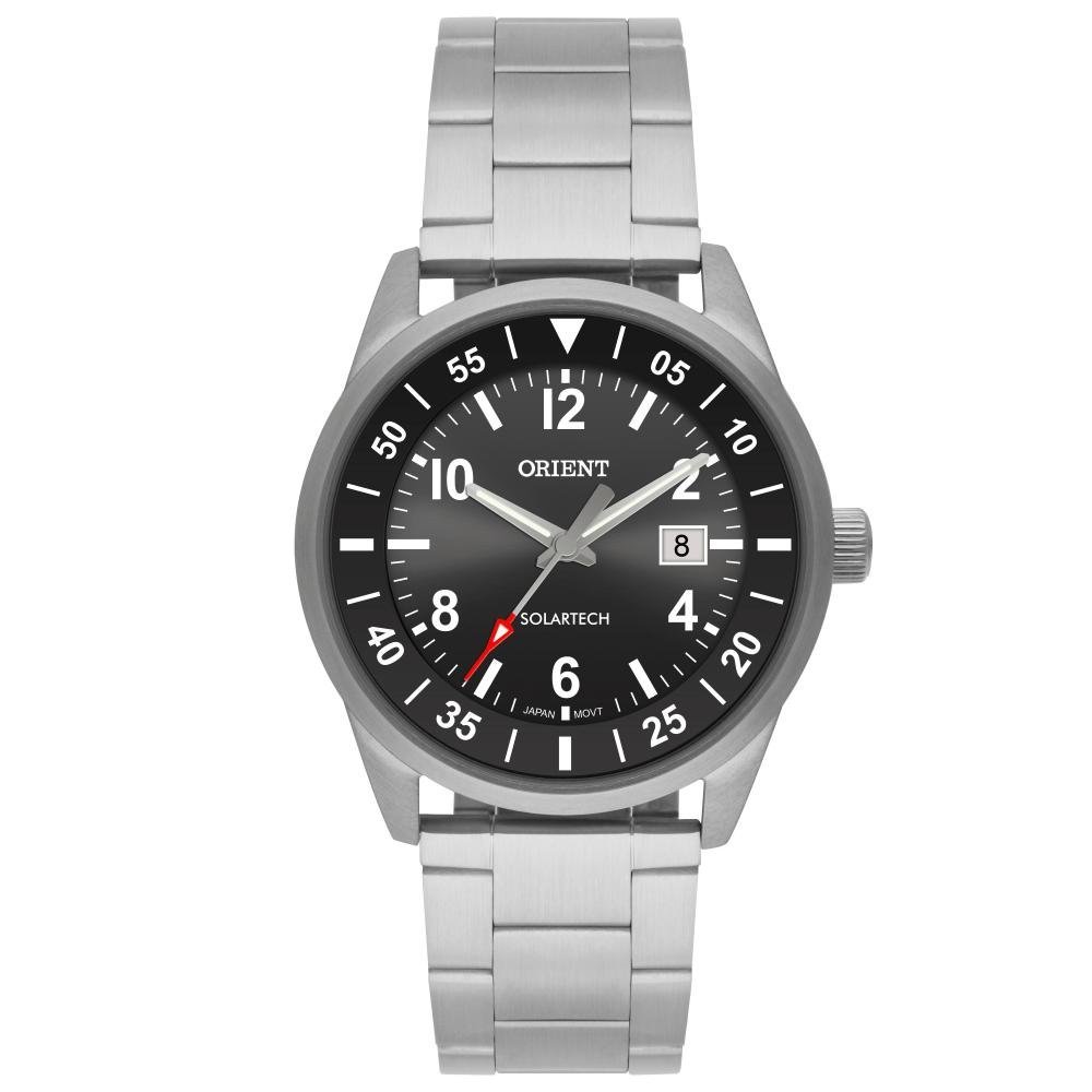 Relógio Masculino Solar Tech Orient Prata MBSS1448 P2SX Prata 2