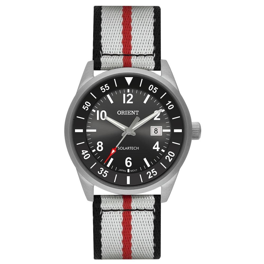 Relógio Masculino Solar Tech Orient Prata MBSS1448 P2SX Prata 3