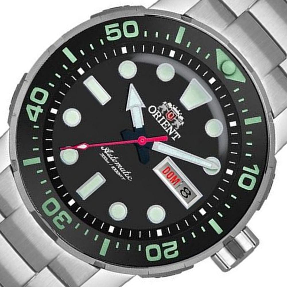 Relógio Masculino Automático Poseidon Orient Prata  F49SS014 P1SX Prata 2