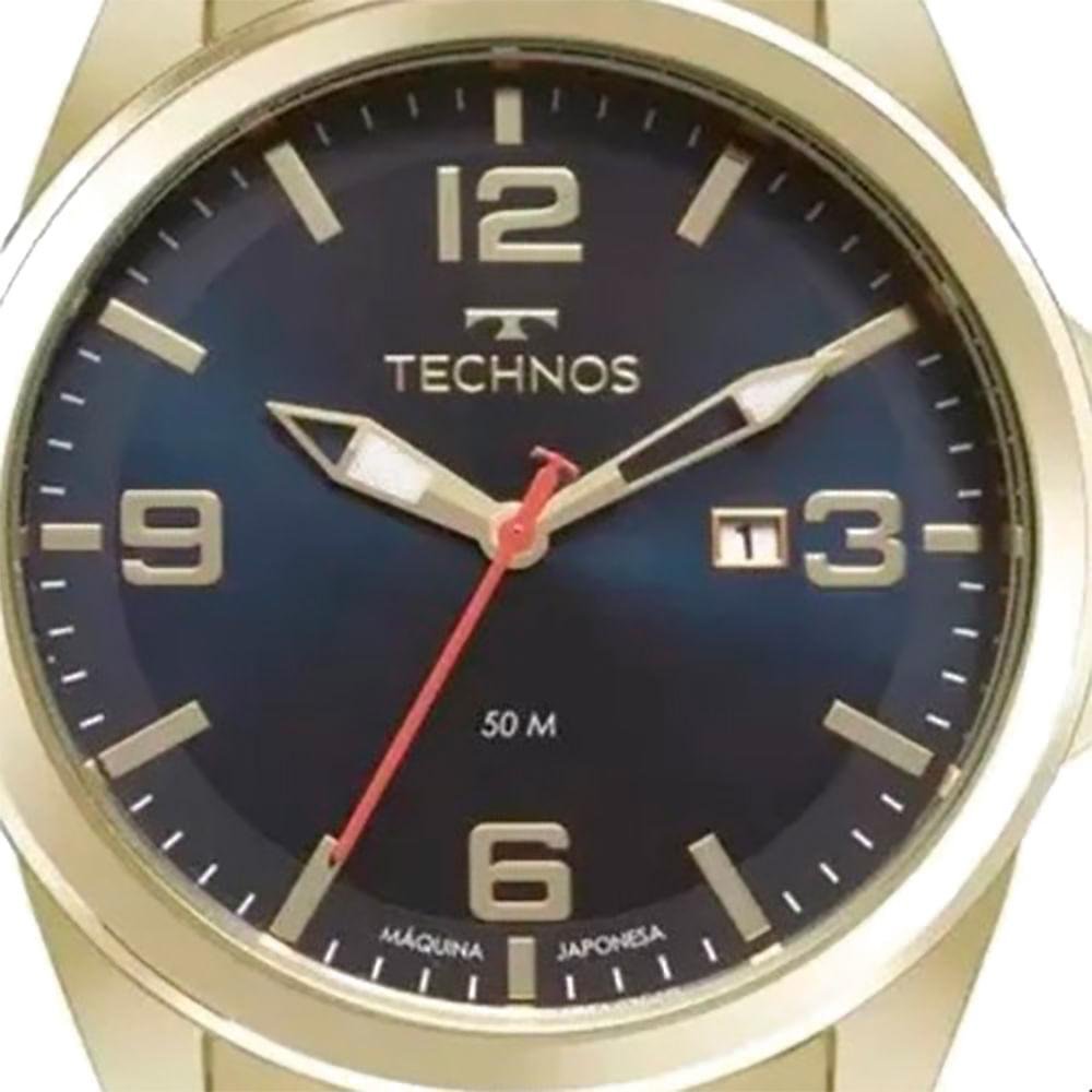 Relógio Masculino Militar Technos Dourado 2115NAT/1A Dourado 3