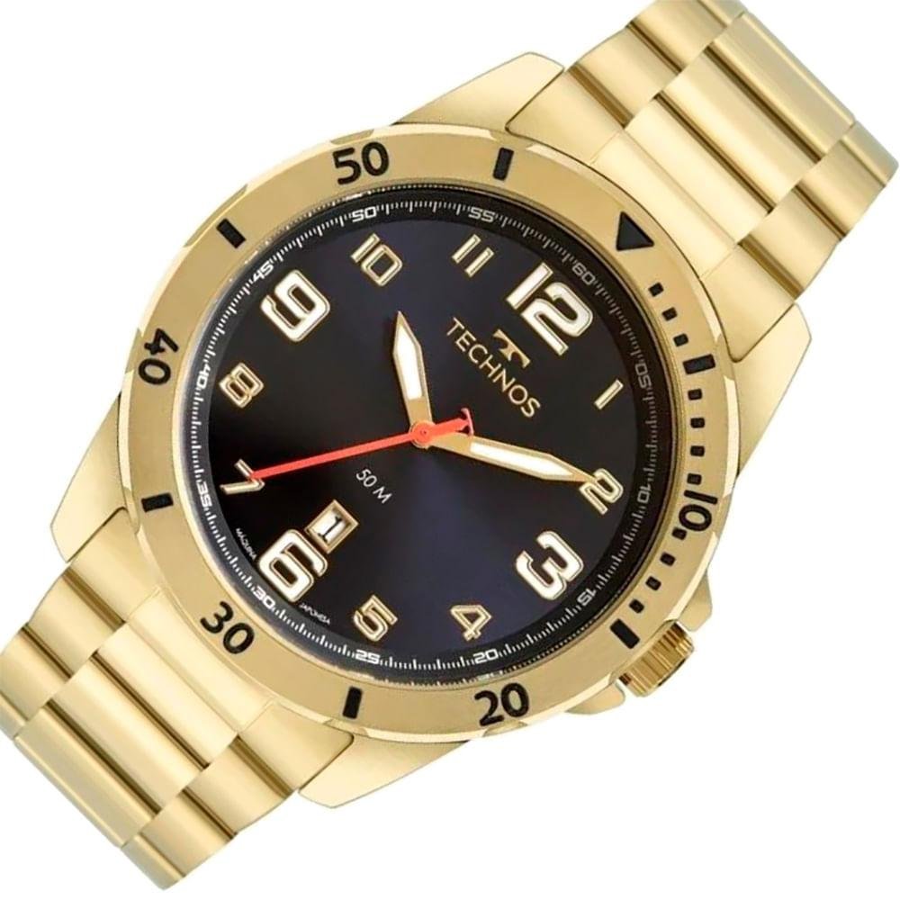 Relógio Masculino Militar Technos Dourado 2115NBR/K1A Dourado 3