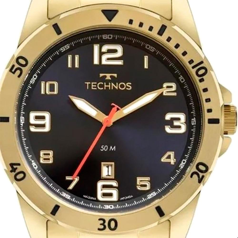 Relógio Masculino Militar Technos Dourado 2115NBR/K1A Dourado 4