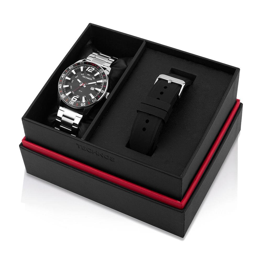 Relógio Masculino Racer Technos Prata 2115TXF/T1P - Coleção Exclusiva Preto 4