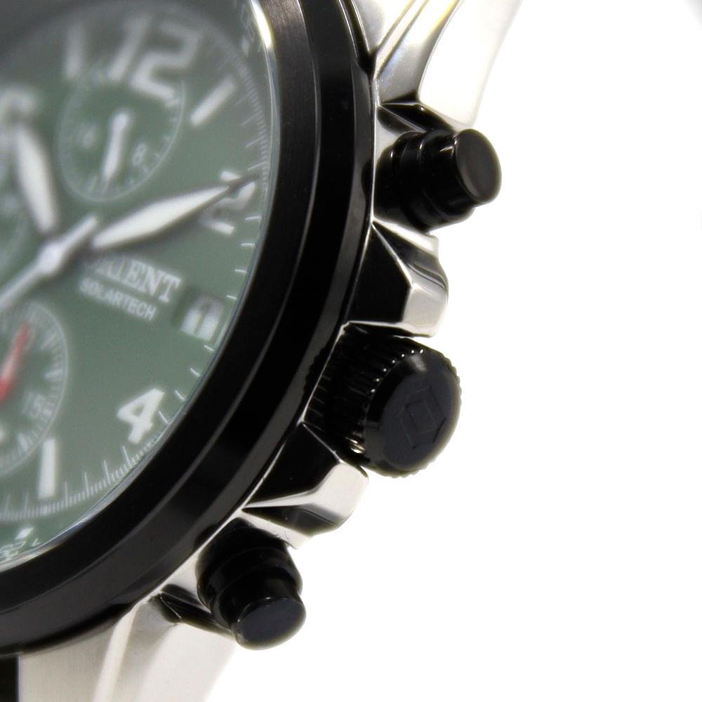 Relógio Masculino Orient Solartech Verde Nylon Exclusivo MBSNC008 E2EX Verde/Prata 2