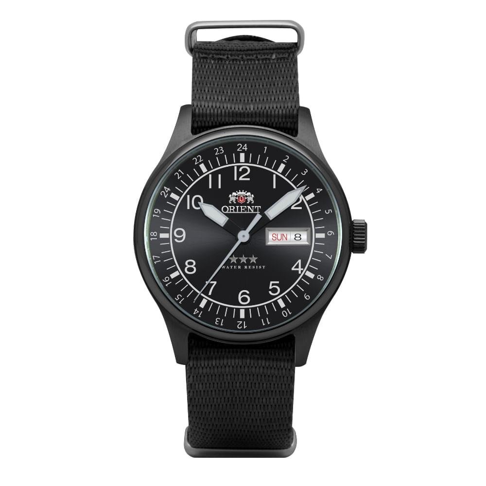 Relógio Orient Automático 3 Estrelas Preto Nylon Exclusivo