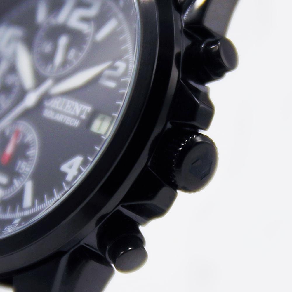 Relógio Masculino Orient Solartech Preto Couro Exclusivo Marrom/Preto 2