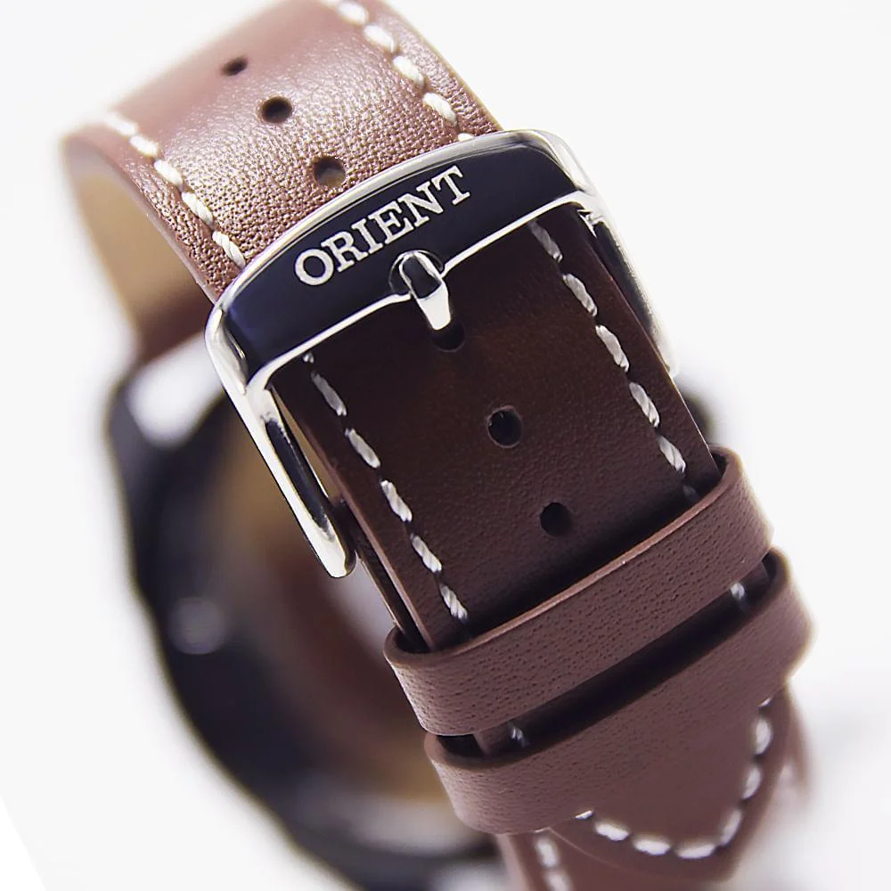 Relógio Masculino Orient Solartech Preto Couro Exclusivo Marrom/Preto 5